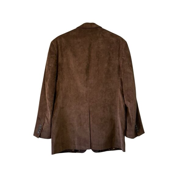 Lauren Ralph Lauren Sports Coat Blazer Brown 40R Polyester Blend Corduroy READ - Picture 2 of 16